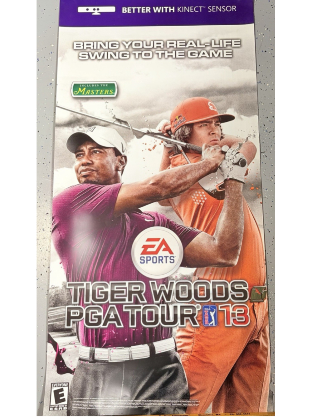 Tiger Woods PGA Tour 13 Xbox 360 PVC Poster 28x58 Kinect Masters EA Sports